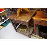 An 18th century oak single drawer side table, 75cm wide.