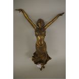 Paul Philippe, an Art Deco gilt bronze figure of a lady dancer, 32cm high.