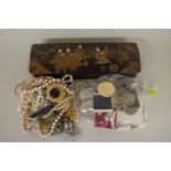 A quantity of costume jewellery; together with a selection of Royal Commemorative items; and other