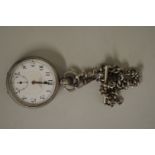 A silver open face pocket watch, signed E T Biggs & Son, Maidenhead, stem wind, the movement by