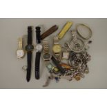 A selection of silver and other jewellery; together with a quantity of modern wristwatches.