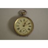 A silver open face stem wind pocket watch, by D A & Co, 32mm case