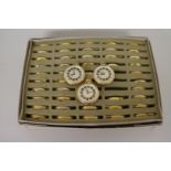 A box of fifty unused Lucerne ladies fob watches.
