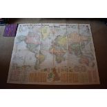 THE WORLD: FOLDING MAP: 'Bacon's New Chart of the World..Mercator's Projection by G W Bacon FRGS...'