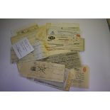 FINANCIAL DOCUMENTS: collection of approx 30 printed financial documents including 10 19thc cheques,