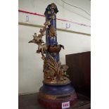 Clement Barnhorn, 'La Fontaine de Jouvence', painted spelter, on wood base, total height 44.5cm, (