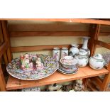 A small collection of Chinese porcelain, to include a famille rose figure group of a Buddha and five