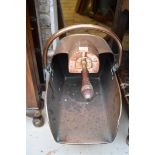 A Victorian copper coal scuttle and shovel.Â Â