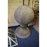 A large pair of stoneware gate pier balls,Â attributed to Blashfield, 80cm high.Provenance: by