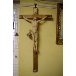 A wood and gesso Corpus Christi,Â 92cm high.