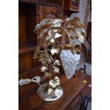 A pair of brass and opaline glass table lamps, possibly Murano,Â 52cm high.