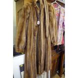 A vintage ladies full length fur coat, probably mink, labelled 'Hector Hunter, London', with