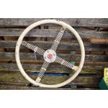 Automobilia:Â a vintage 17 inch MG steering wheel.