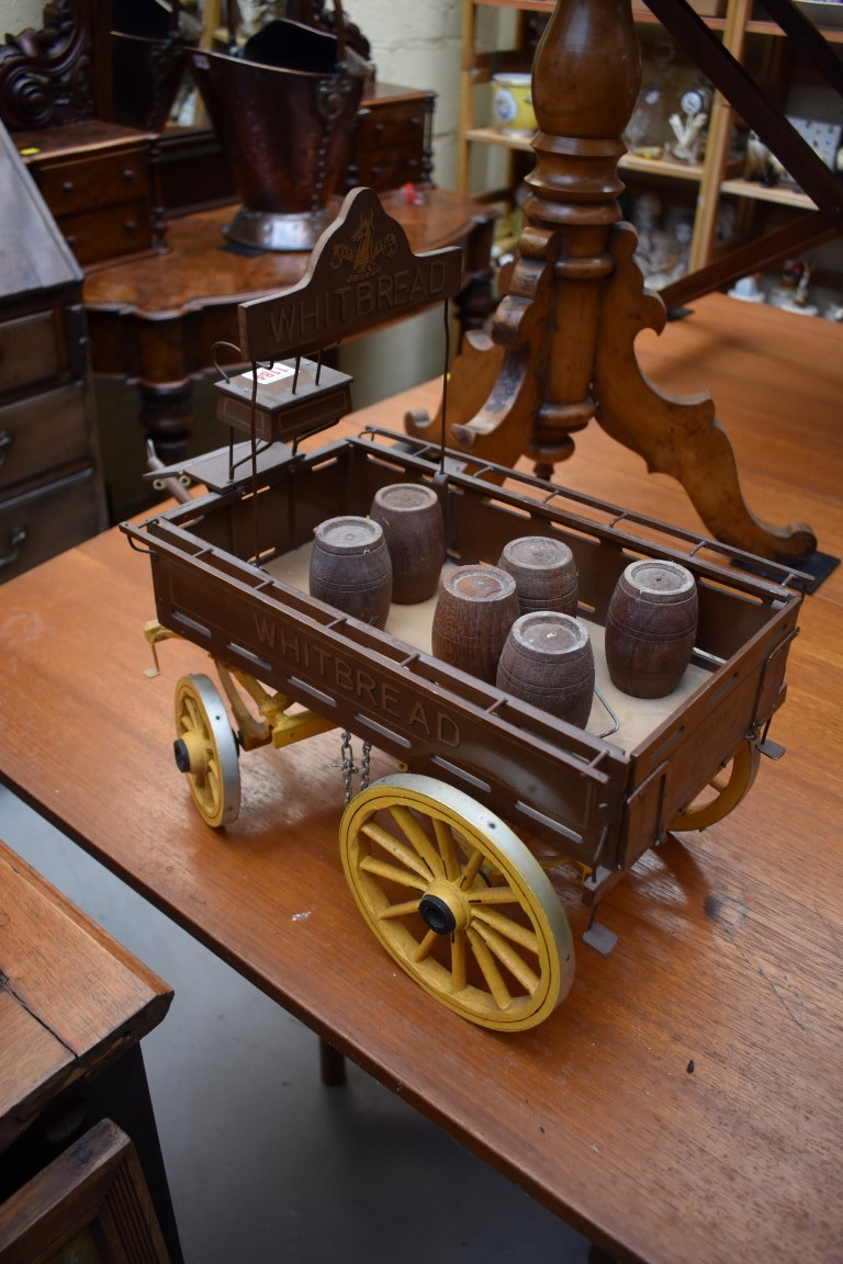 A model Whitbread brewery dray, the cart 35cm long.