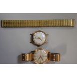 A Roidor 9ct gold gentlemans manual wind wristwatch, hallmarked Edinburgh 1958; together with a