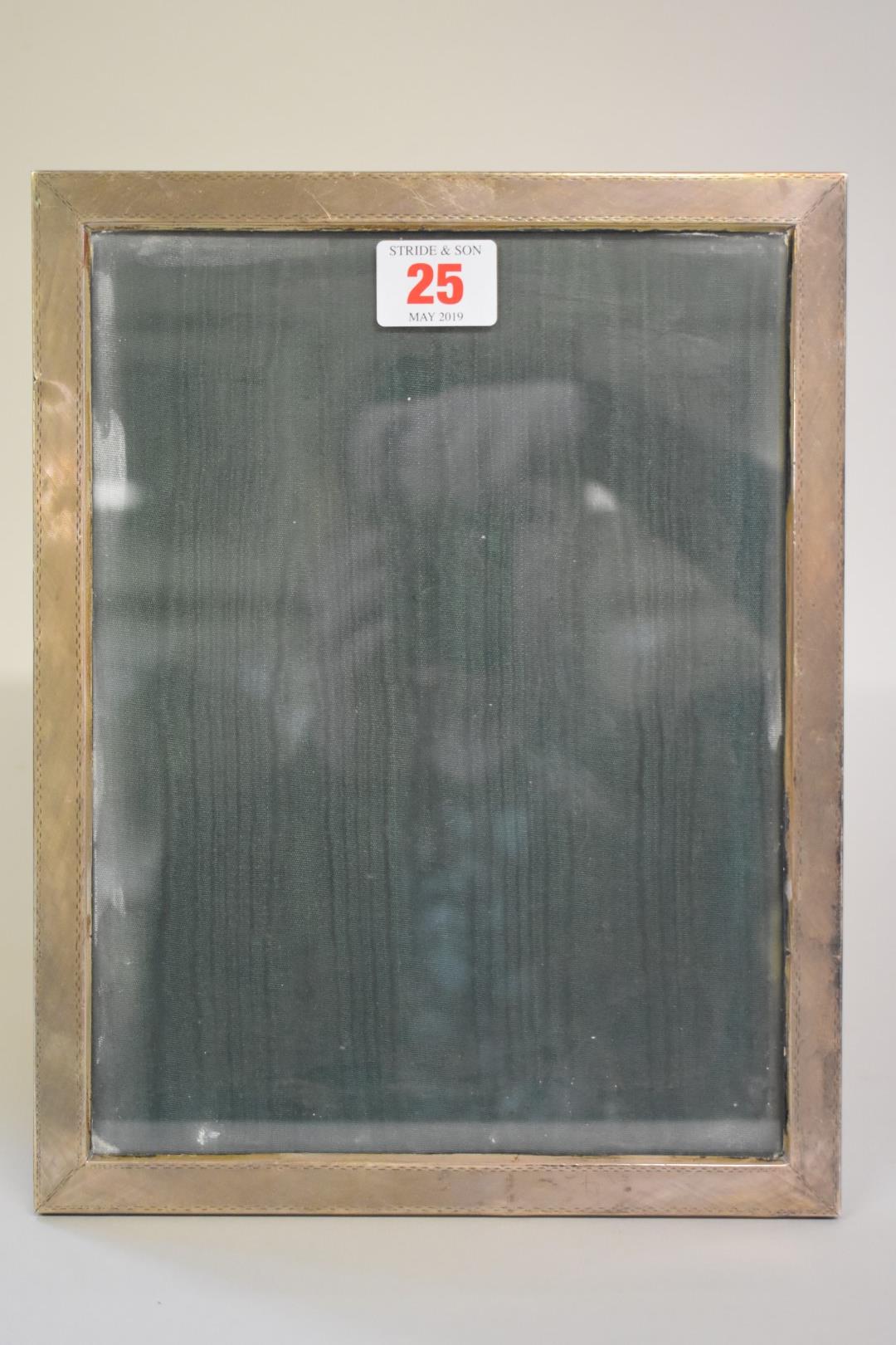 A .800 engine turnedÂ rectangularÂ photograph frame, 27 x 21cm.