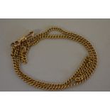 A yellow metal chain, the clasp stamped 14k, 24.7g (Chain tests as 9ct)