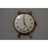 A vintage Timor 9ct gold gentlemans wristwatch, bezel missing, case 12.8g.