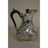 A Victorian silver hot water jug, by Martin, Hall & Co, Sheffield 1893, 18.5cm, 411g.
