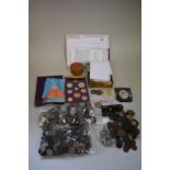 A quantity of World coins; to include a small collection of pre 1947 British silver coins 88g; a