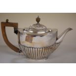 A Victorian Queen Anne style silver teapot, by Mappin Bros,Â Sheffield 1892, 16.5cm, 563g all in.