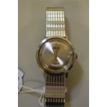 A rare 1960s Vulcain 'Calendate' stainless steel automatic gentlemans wristwatch, no 3353000, on