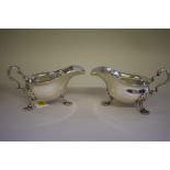 A pair of silver George III style sauce boats,Â by Henry Stratford Ltd, SheffieldÂ 1908/9, 9.5cm