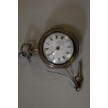 An 18th century pair cased pocket watch, having 35mm white enamel dial decorated Roman numerals, the