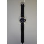 A Longines blue dial stainless steel automatic gentlemans wristwatch, circa 1968, cal 431, on