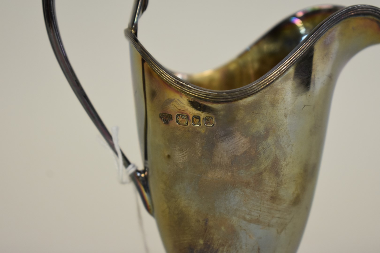 A Georgian style silver helmet milk jug, by A Chick & Sons Ltd, London 1971, 15.5cm, 162g. - Image 2 of 3