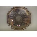 A cased silver Queen Elizabeth ll Silver Jubilee salver, No. 222/250, by E H Parkin & Co,