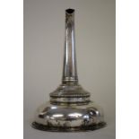 A George III silver wine funnel, marks rubbed Hester Bateman, London 1777, 12cm long.