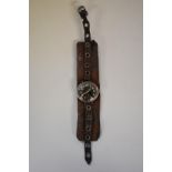A WWI era Mappin campaign silver cased gentlemans wristwatch, import mark London 1918, on leather