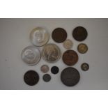 A George V 1935 silver crown and other coins.