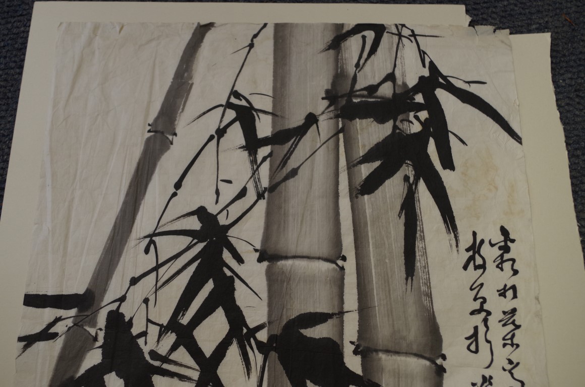 Chinese School, 20th century, 'Bamboo', signed and inscribed, monochrome watercolour, 68 x 45cm. - Image 4 of 4