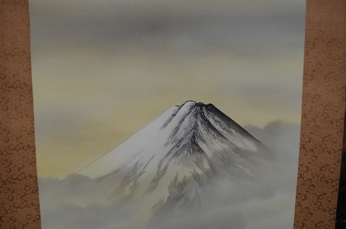 Japanese School, 'Mount Fuji', red seal mark, watercolour, image 102 x 39.5cm; together with another - Image 13 of 18