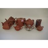 Eight ChineseÂ Yixing teapots and covers, largest 12cm.