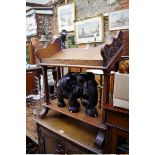 An old carved oak low lectern, 62cm wide.