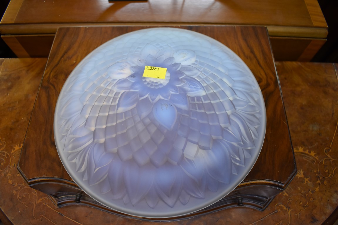A French opalescent glass bowl, 30cm diameter; together with another Edinburgh Crystal example, 21cm - Image 4 of 5