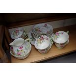 A Royal Doulton 'Moss Rose' pattern part tea service.