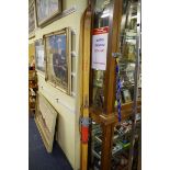 A pair of vintage wooden Toppen Tur-Lett Lignostone cross country skis, 186cm long.