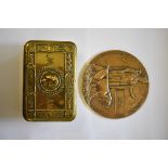 A World War I death plaque, to Charles Silvester; together with a Christmas 1914 brass tin.