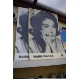 Two vintage Maria Callas posters, 75 x 51cm.