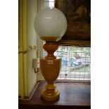 A vintage glass table lamp.