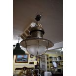 A lacquered brass ceiling lantern, approx 43cm high.