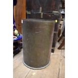 An unusually large brass artillery shell case, 46cm high.