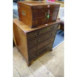 A small George III mahogany four drawer chest, 64cm wide.