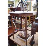 An Edwardian mahogany and inlaid octagonal occasional table, 57cm wide.