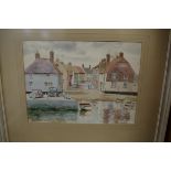 A Nikolsky, 'Emsworth', signed and dated 1962, watercolour, 28 x 37.5cm.