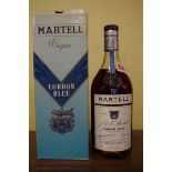 A 24 fl.oz. bottle of Martell Cordon Bleu cognac, 1960s bottling, in card box.
